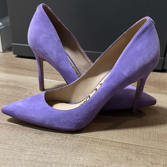 Sam Edelman Shoes - Sam Edelman Lavender Suede Pointed-Toe Stiletto Pumps